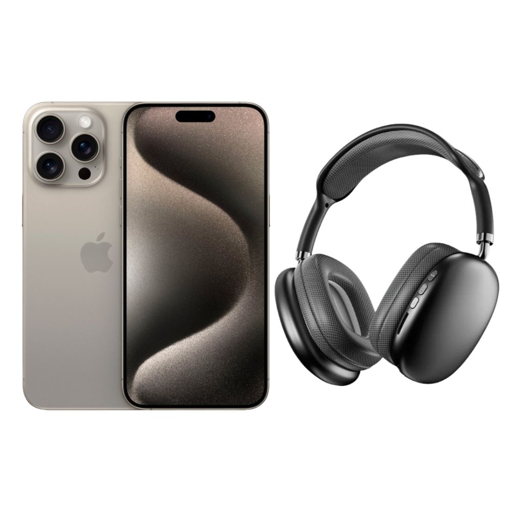 Iphone 15 Pro 128gb Natural E-sim Reacondicionado + Diadema Genérica