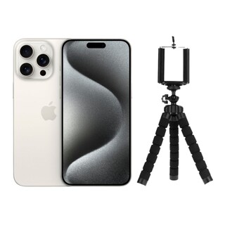 Foto 1 | Iphone 15 Pro 128gb Blanco E-sim Reacondicionado + Tripode