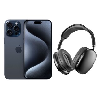 Foto 1 | Iphone 15 Pro 128gb Azul E-sim Reacondicionado + Diadema Genérica