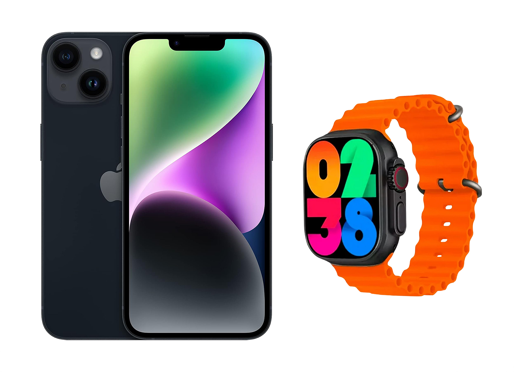 Foto 2 pulgar | iPhone 14 128 GB Negro Reacondicionado + Smartwatch