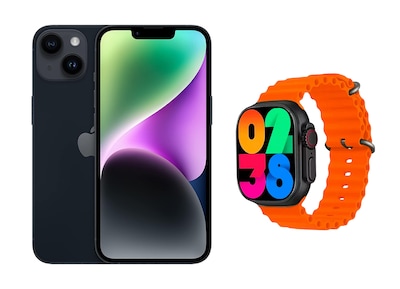 Foto 1 | iPhone 14 128 GB Negro Reacondicionado + Smartwatch