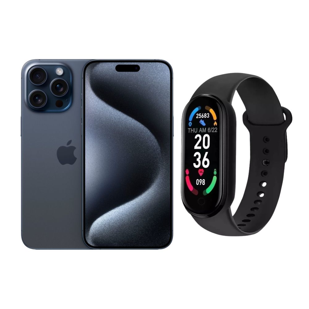 Iphone 15 Pro Max 256gb Azul Chip Reacondicionado + Brasalete Genérico