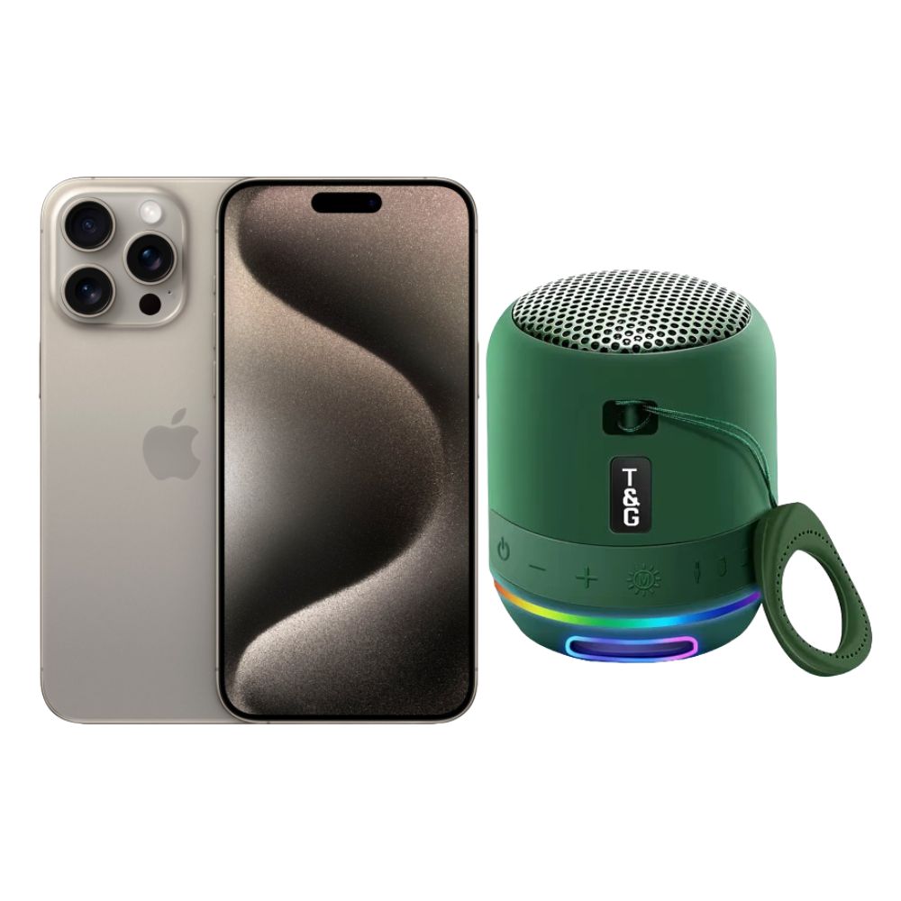 Iphone 15 Pro Max 256gb Natural Chip Reacondicionado + Mini Bocina