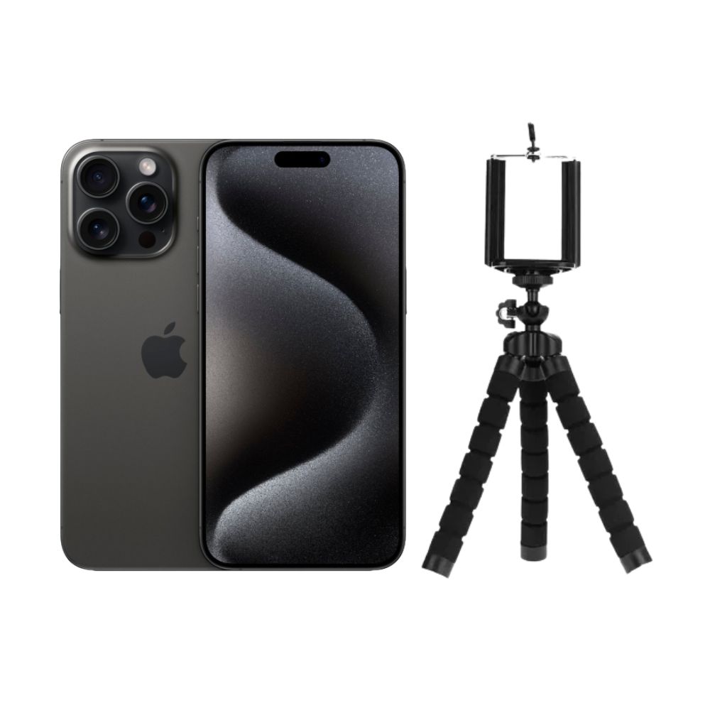 Foto 2 pulgar | Iphone 15 Pro Max 256gb Negro E-sim Reacondicionado + Tripode