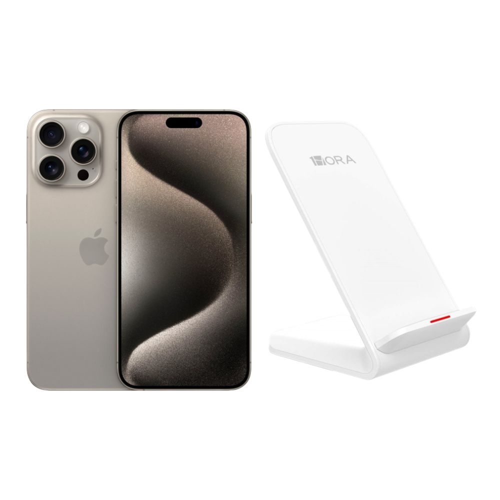 Foto 2 pulgar | Iphone 15 Pro Max 256gb Natural E-sim Reacondicionado + Base Cargador