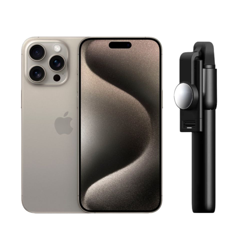 Foto 2 pulgar | Iphone 15 Pro Max 256gb Natural E-sim Reacondicionado + Baston Bluetooth