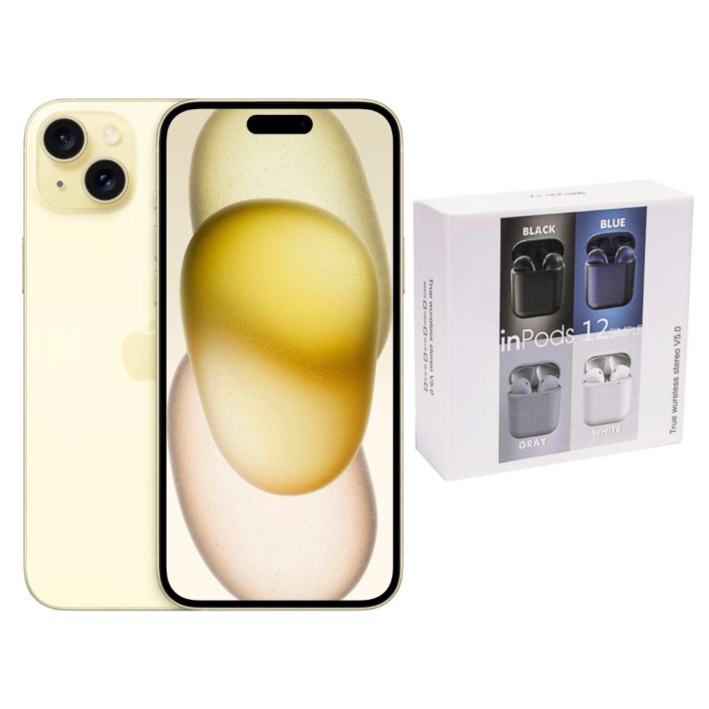 Foto 2 pulgar | Iphone 15 Plus 128gb Amarillo E-sim Reacondicionado + Audífonos Genéricos