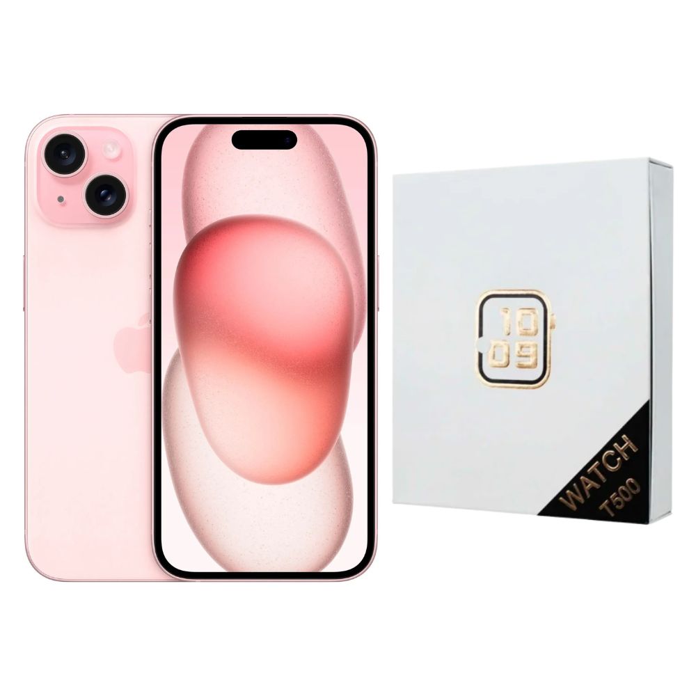 Foto 2 pulgar | Iphone 15 Plus 128gb Rosa E-sim Reacondicionado + Reloj Genérico
