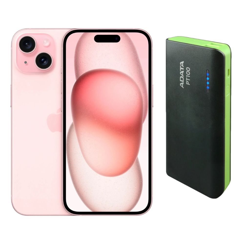 Foto 2 pulgar | Iphone 15 Plus 128gb Rosa E-sim Reacondicionado + Power Bank 10,000mah