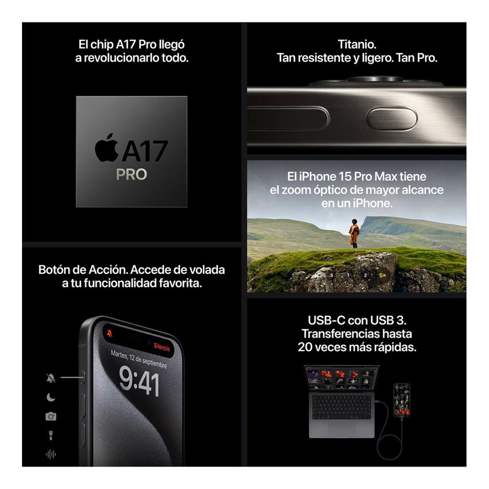 Foto 4 pulgar | iPhone 15 Pro (128 Gb) - Titanio Azul USB-C, Dynamic Island, Cámara 48 MP, Chip A16 Bionic
