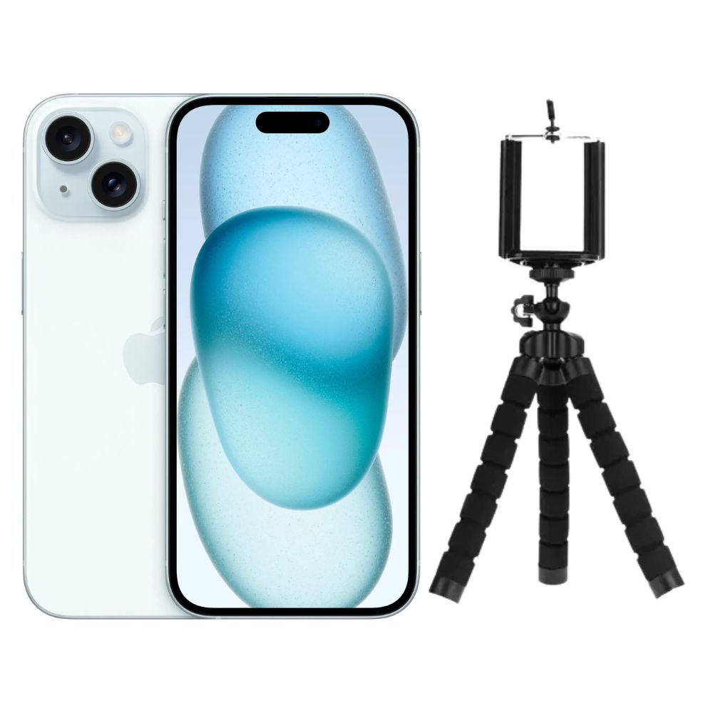 Foto 2 pulgar | Iphone 15 Plus 128gb Azul E-sim Reacondicionado + Tripode