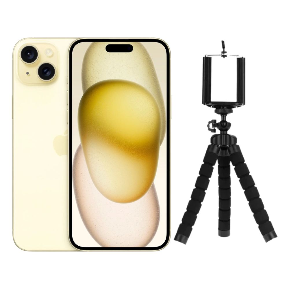 Foto 2 pulgar | Iphone 15 Plus 128gb Amarillo E-sim Reacondicionado + Tripode
