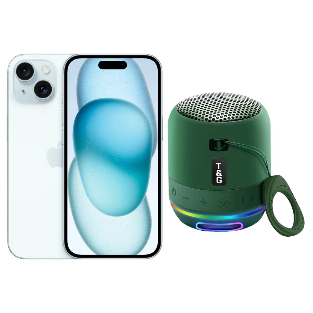 Iphone 15 Plus 128gb Azul E-sim Reacondicionado + Mini Bocina