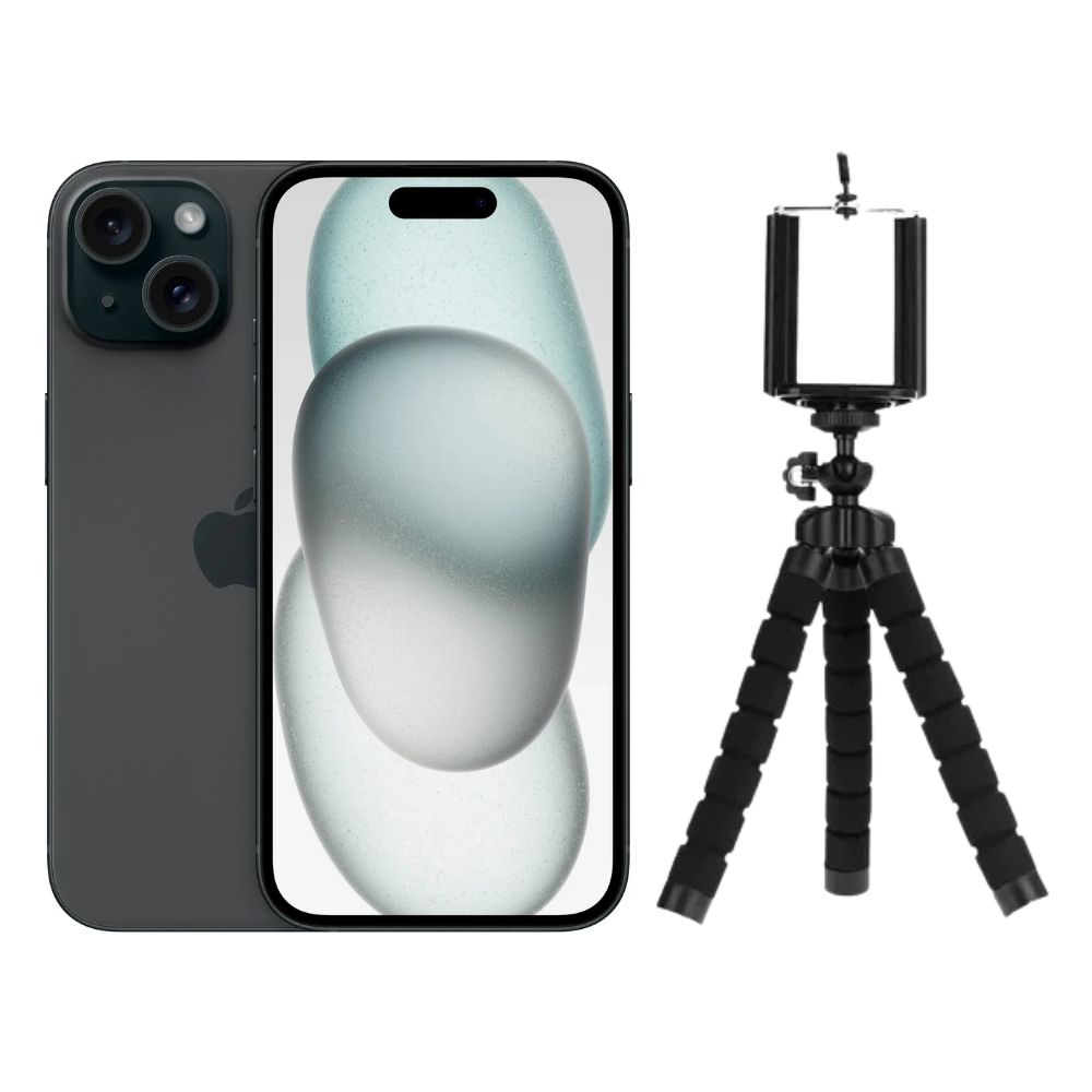 Foto 2 pulgar | Iphone 15 Plus 128gb Negro E-sim Reacondicionado + Tripode
