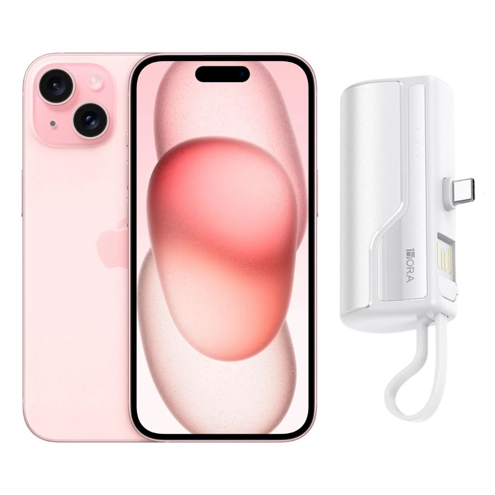 Foto 2 pulgar | Iphone 15 Plus 128gb Rosa E-sim Reacondicionado + Mini Power Bank