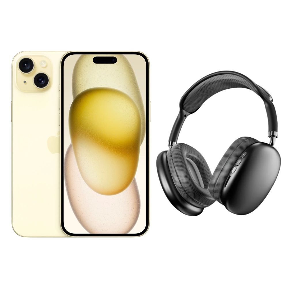 Foto 2 pulgar | Iphone 15 Plus 128gb Amarillo E-sim Reacondicionado + Diadema Genérica