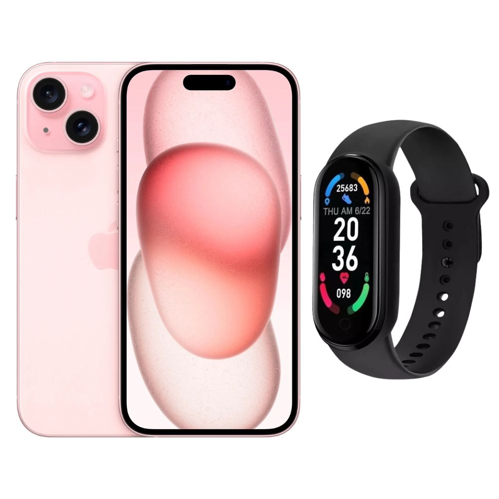 Foto 2 pulgar | Iphone 15 Plus 128gb Rosa Chip Reacondicionado + Brasalete Genérico