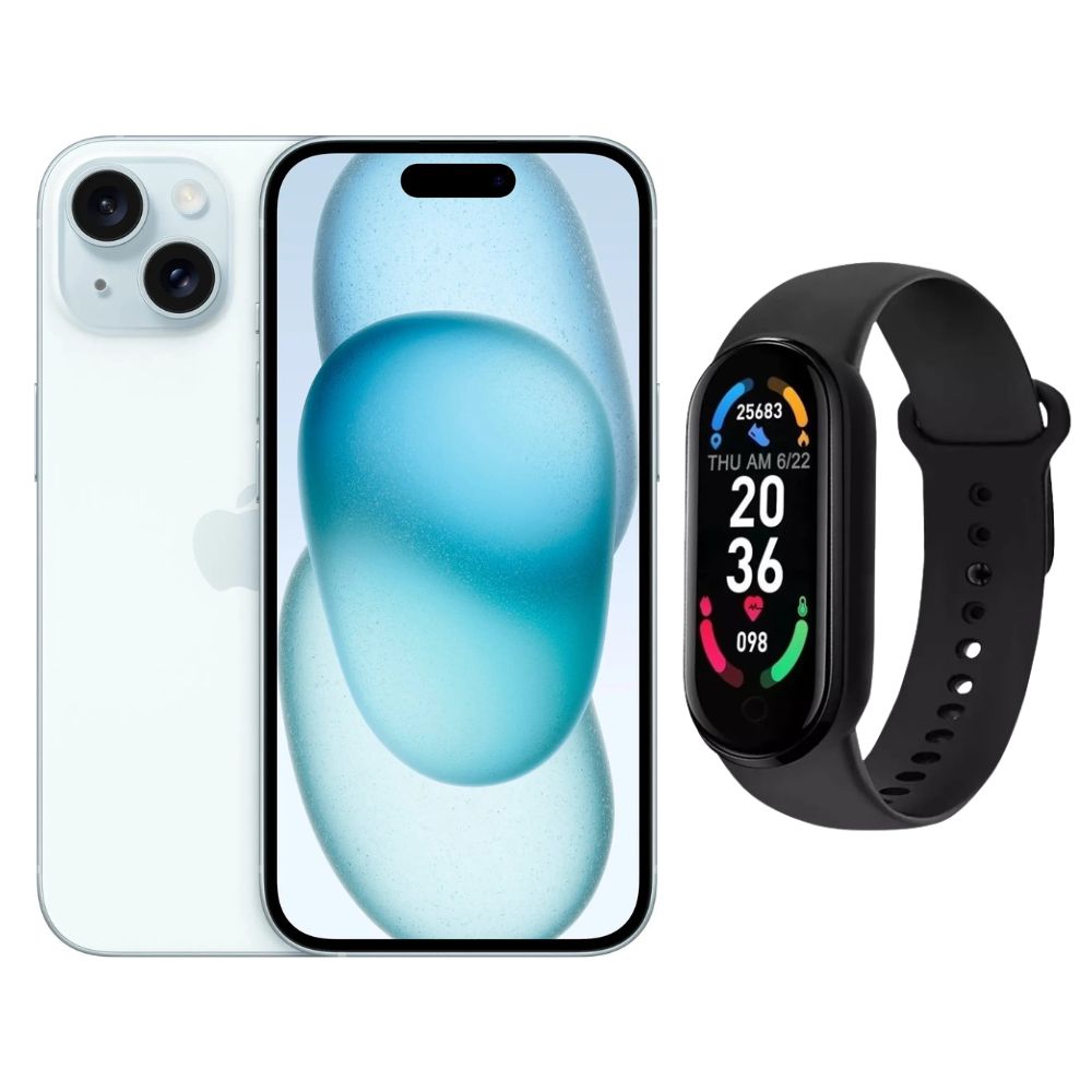 Foto 2 pulgar | Iphone 15 Plus 128gb Azul E-sim Reacondicionado + Brasalete Genérico