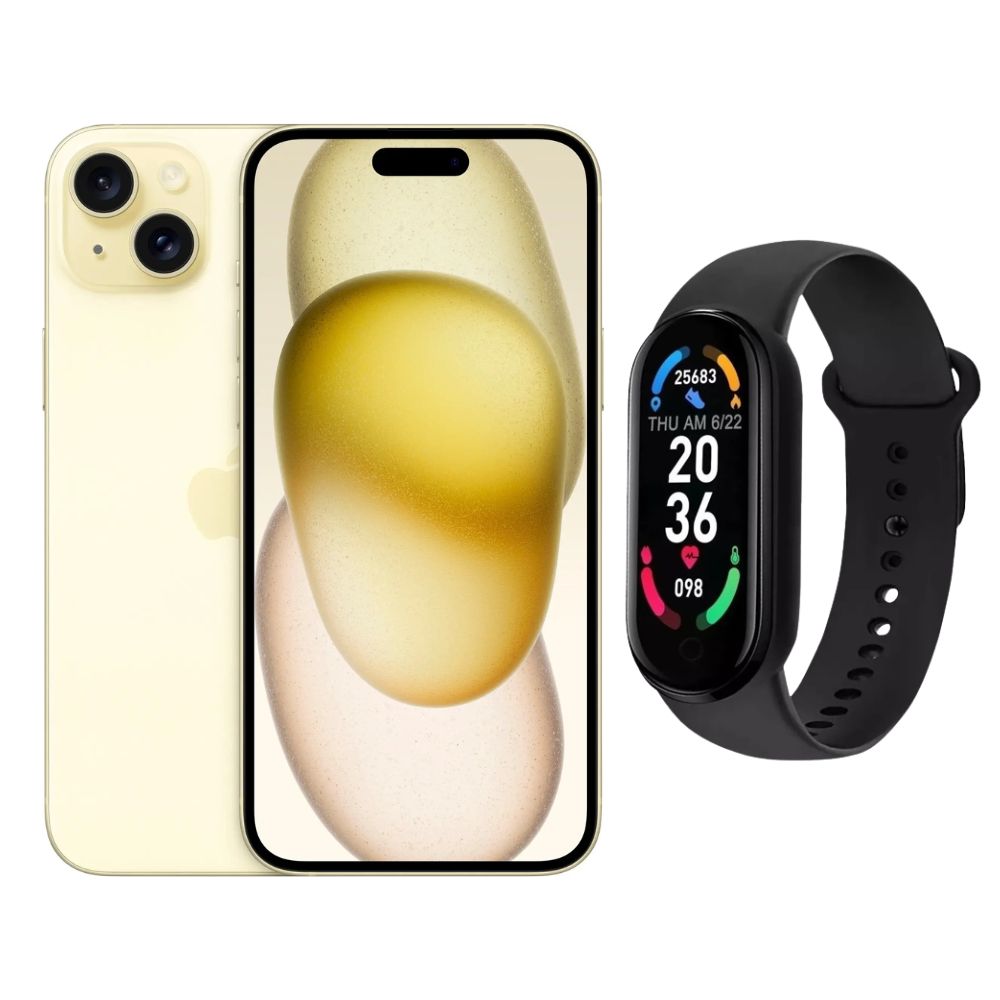Foto 2 pulgar | Iphone 15 Plus 128gb Amarillo E-sim Reacondicionado + Brasalete Genérico
