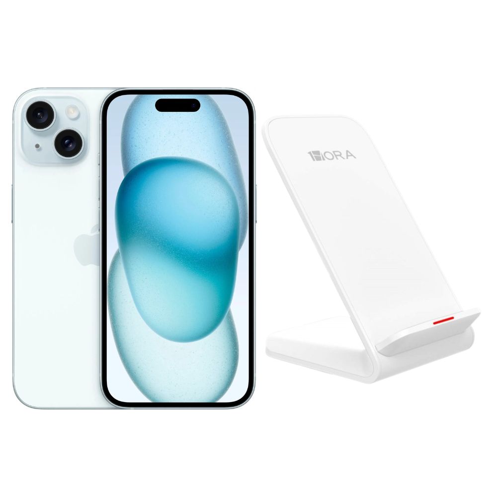 Foto 2 pulgar | Iphone 15 Plus 128gb Azul E-sim Reacondicionado + Base Cargador