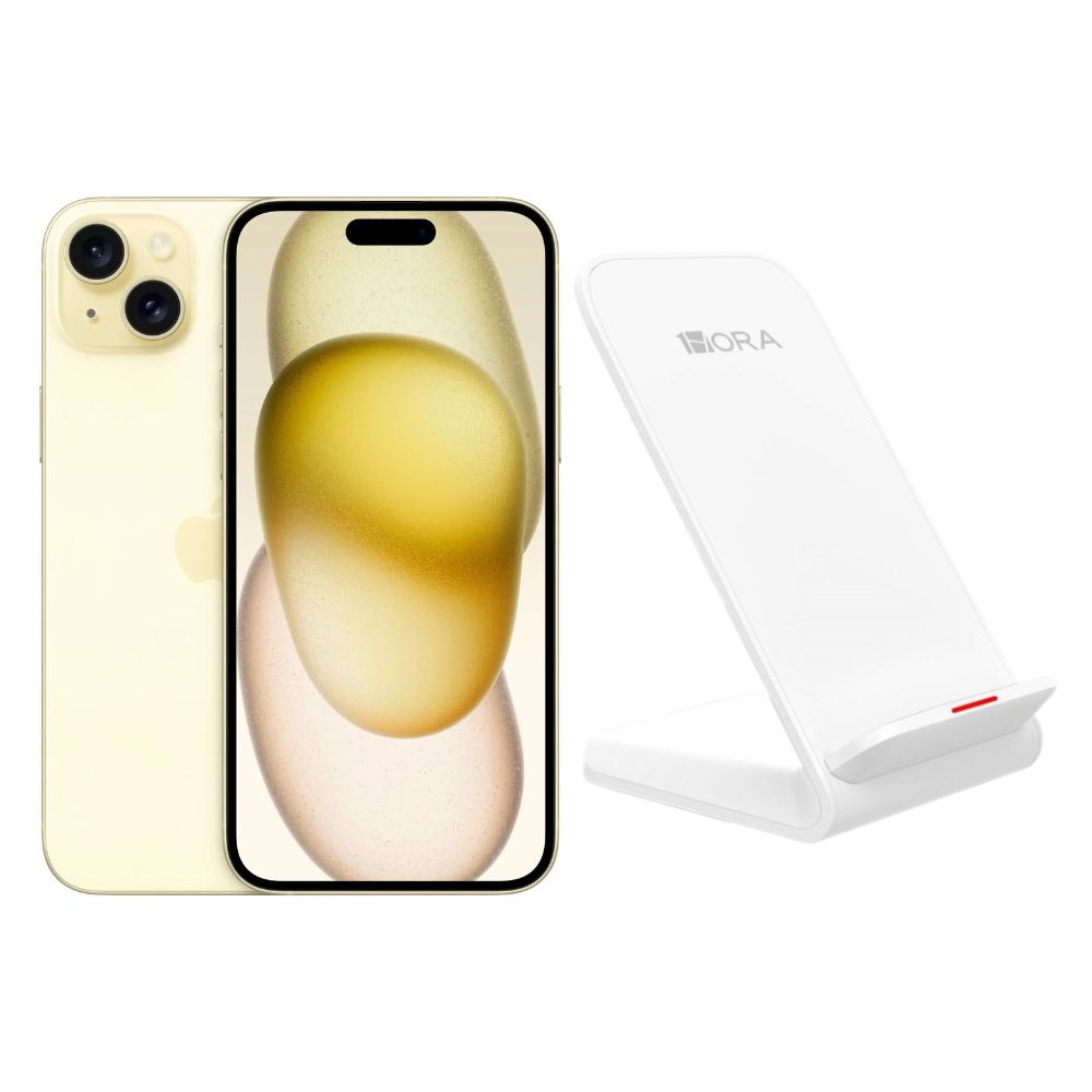 Foto 2 pulgar | Iphone 15 Plus 128gb Amarillo E-sim Reacondicionado + Base Cargador