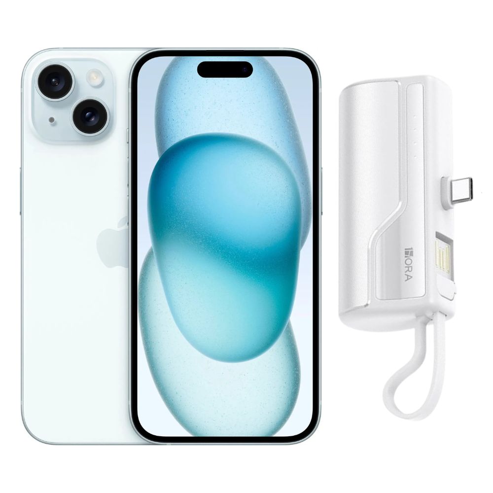 Foto 2 pulgar | Iphone 15 Plus 128gb Azul E-sim Reacondicionado + Mini Power Bank