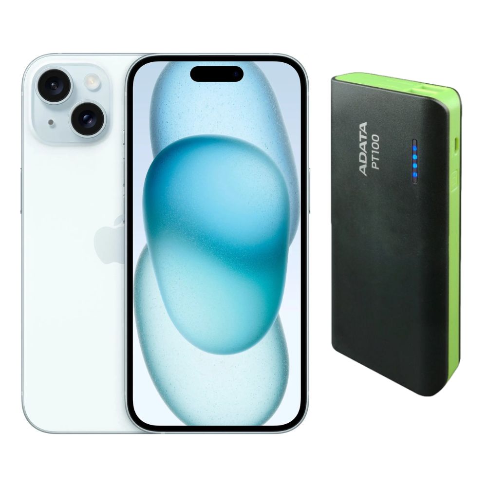 Foto 2 pulgar | Iphone 15 Plus 128gb Azul Chip Reacondicionado + Power Bank 10,000mah