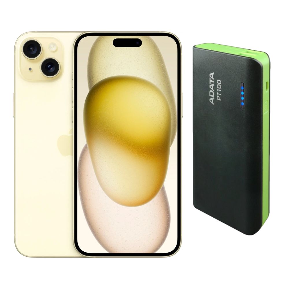 Foto 2 pulgar | Iphone 15 Plus 128gb Amarillo Chip Reacondicionado + Power Bank 10,000mah
