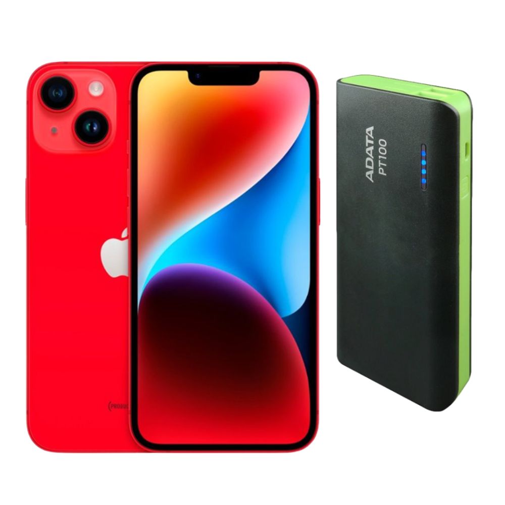 Iphone 14 Plus 128gb Rojo Chip Reacondicionado + Power Bank 10,000mah