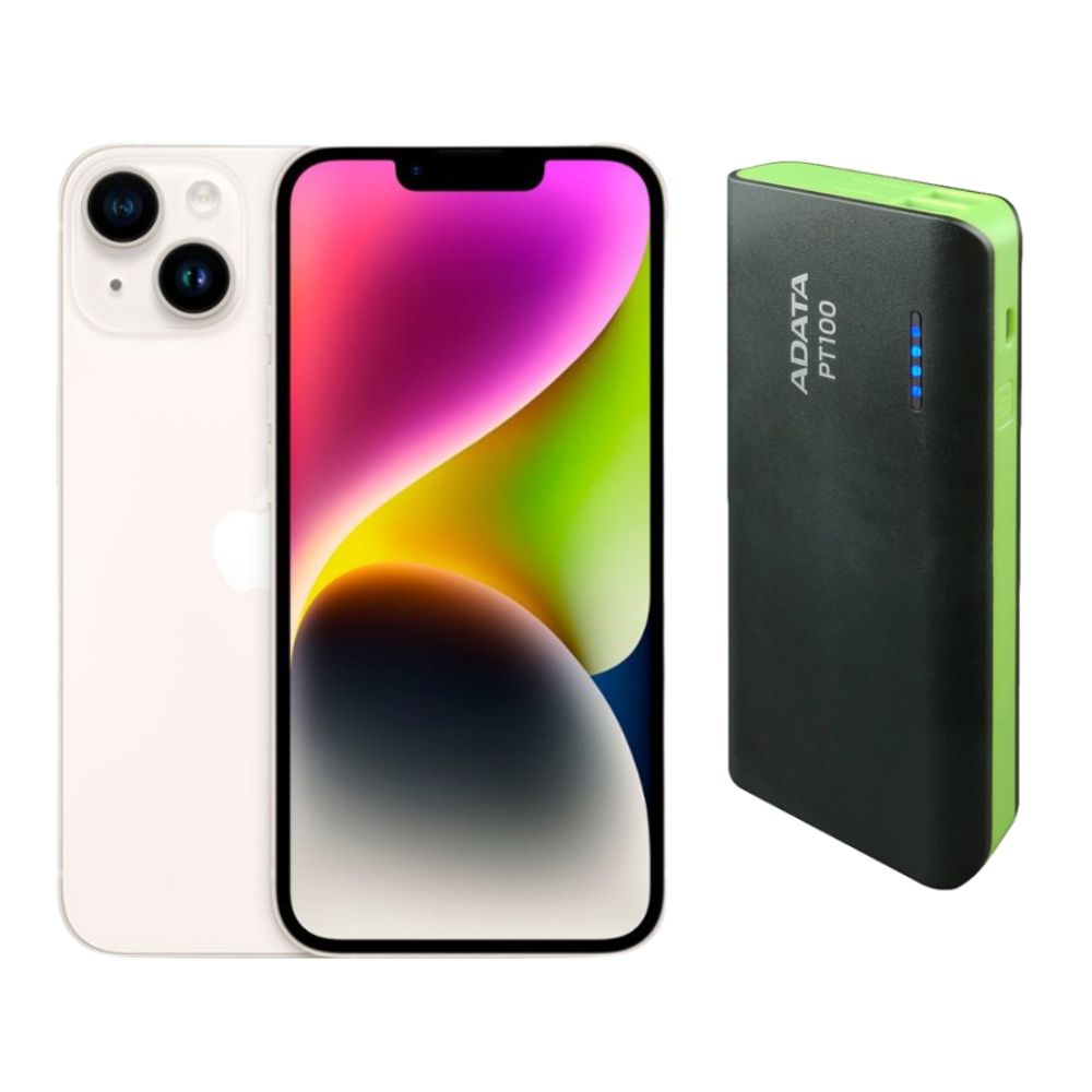 Iphone 14 Plus 128gb Blanco Chip Reacondicionado + Power Bank 10,000mah