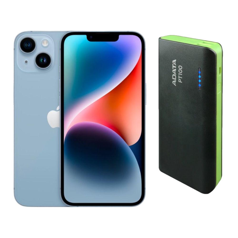 Iphone 14 Plus 128gb Azul Chip Reacondicionado + Power Bank 10,000mah