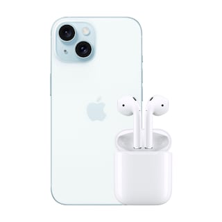 Foto 1 | iPhone 15 128 GB Azul + Airpods 2 Reacondicionado