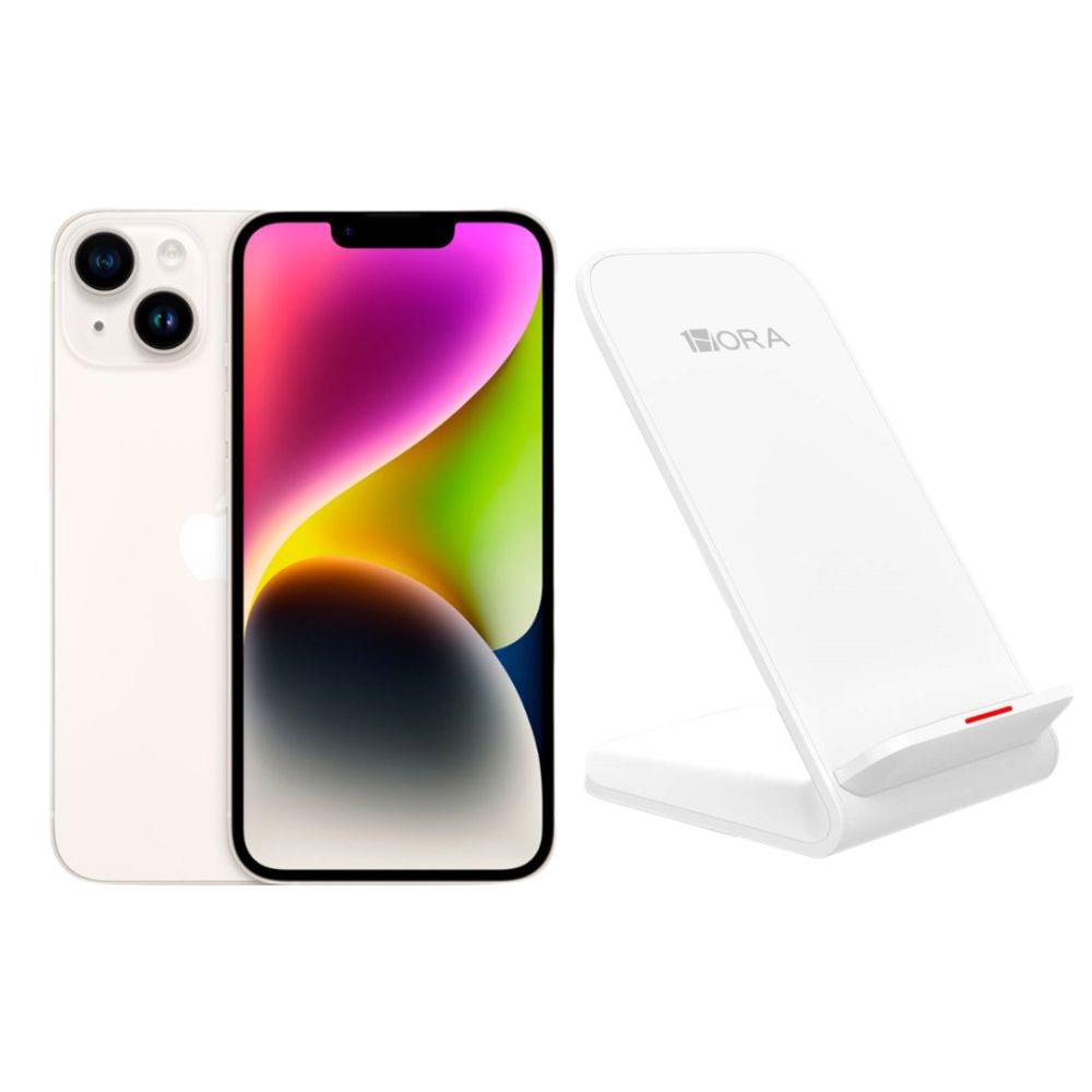 Foto 2 pulgar | Iphone 14 Plus 128gb Blanco Chip Reacondicionado + Base Cargador