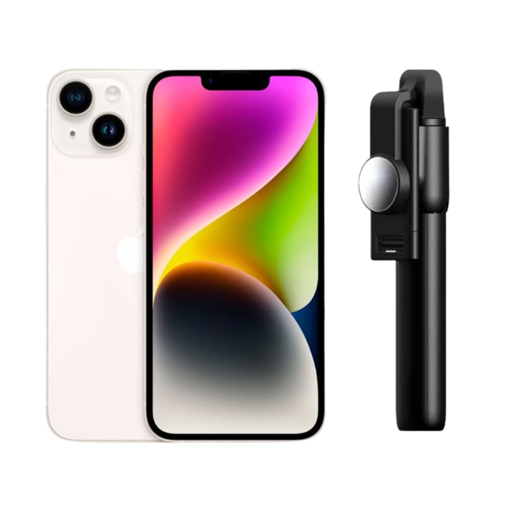 Foto 2 pulgar | Iphone 14 Plus 128gb Blanco Chip Reacondicionado + Baston Bluetooth
