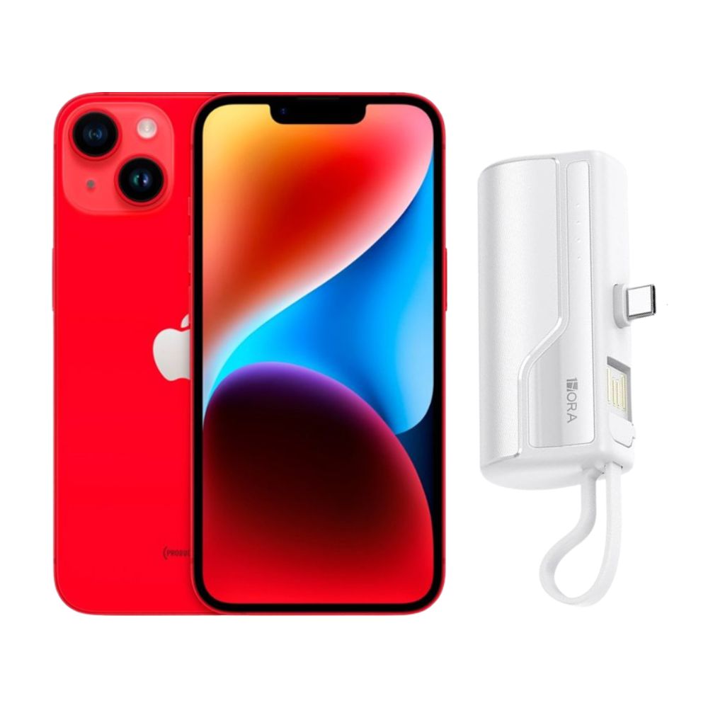 Foto 2 pulgar | Iphone 14 Plus 128gb Rojo Chip Reacondicionado + Mini Power Bank