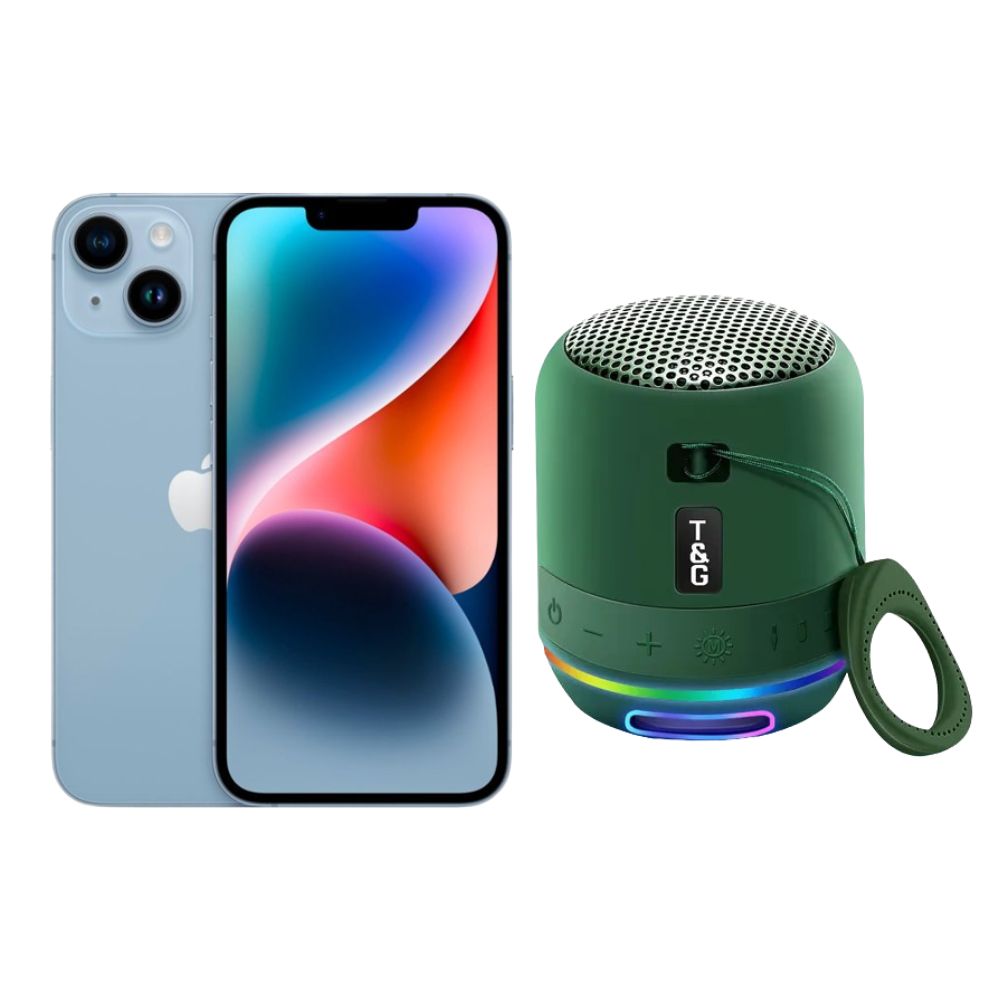 Foto 1 | Iphone 14 Plus 128gb Azul E-sim Reacondicionado + Mini Bocina