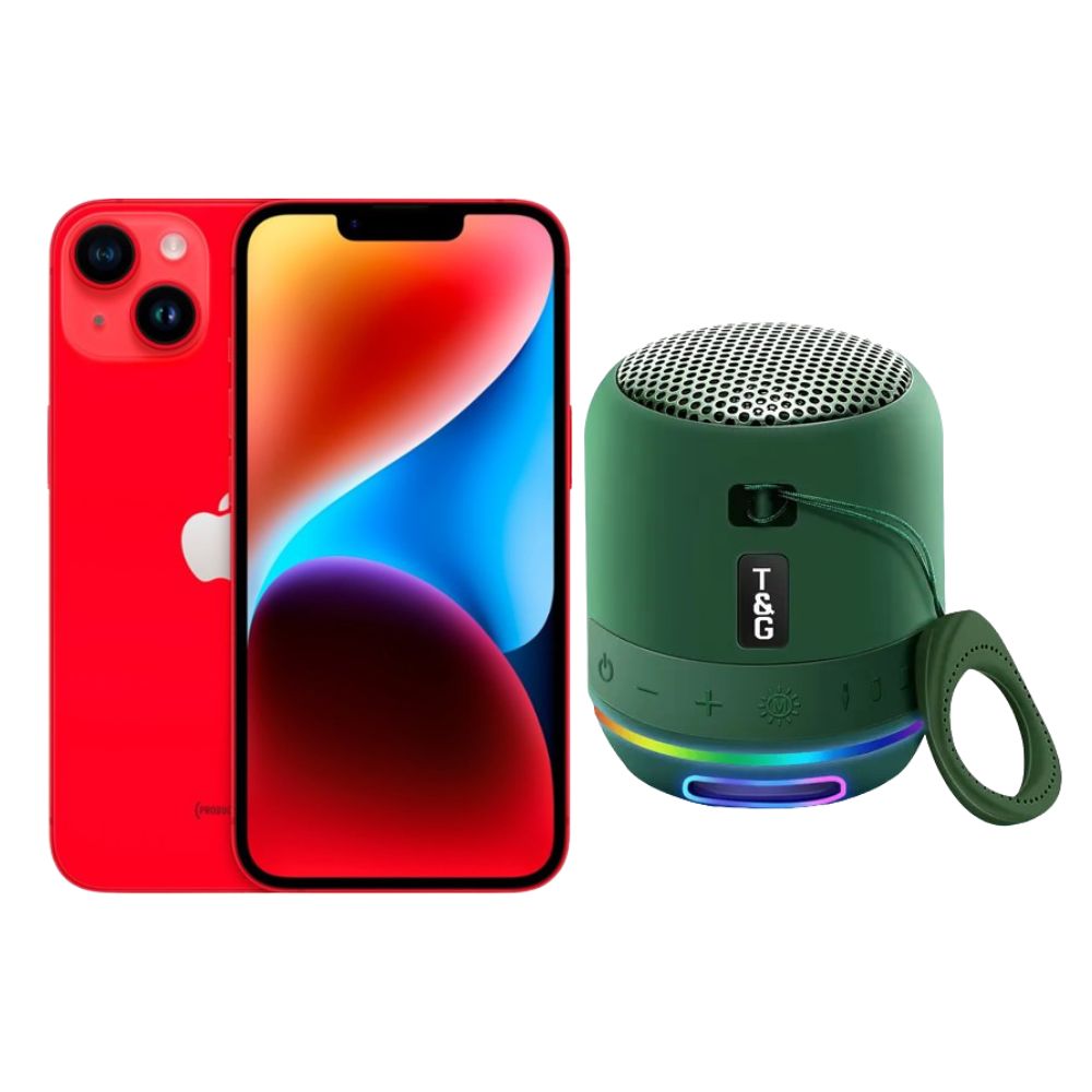 Iphone 14 Plus 128gb Rojo E-sim Reacondicionado + Mini Bocina