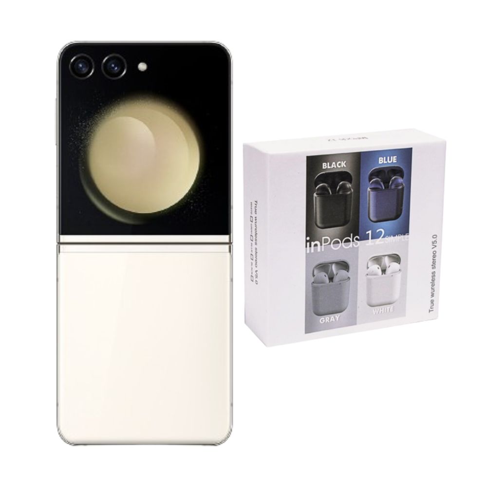 Foto 1 | Galaxy Z Flip 5 256gb Crema Reacondicionado + Audífonos Genéricos
