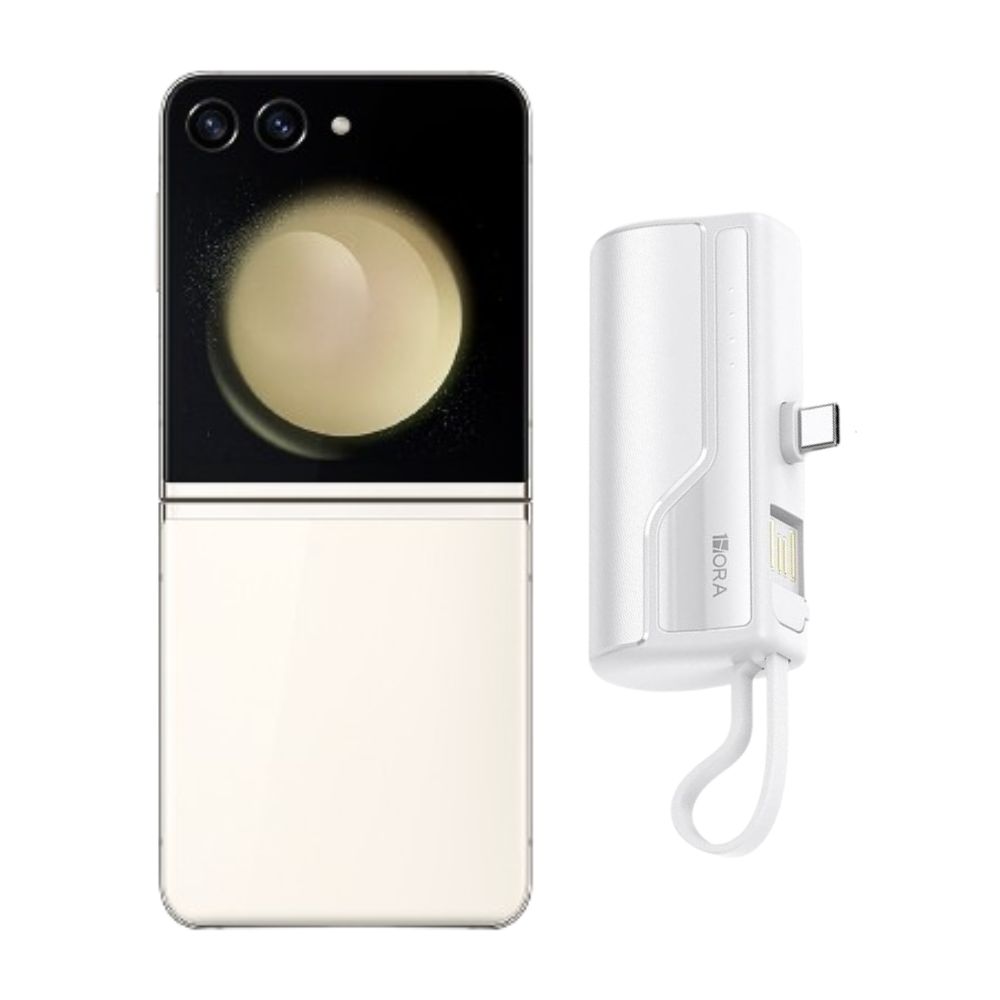 Foto 2 pulgar | Galaxy Z Flip 5 256gb Crema Reacondicionado + Mini Power Bank