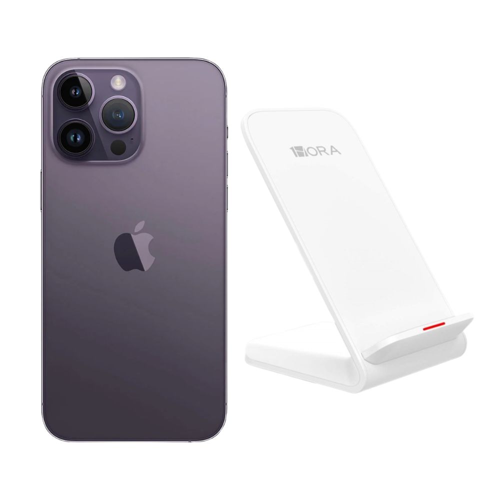 Foto 2 pulgar | Iphone 14 Pro 128gb Morado Chip Reacondicionado Más Base Cargador