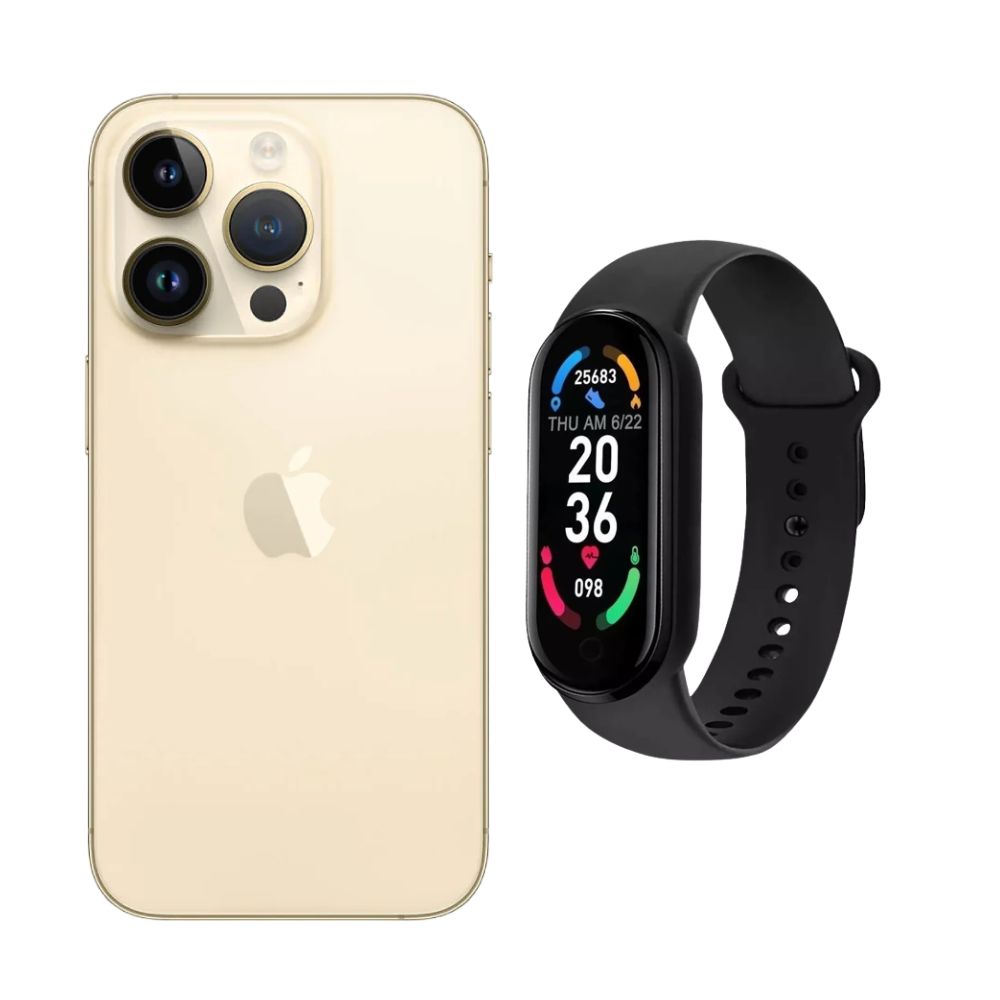 Foto 2 pulgar | Iphone 14 Pro 128gb Dorado Chip Reacondicionado Más Brasalete Genérico