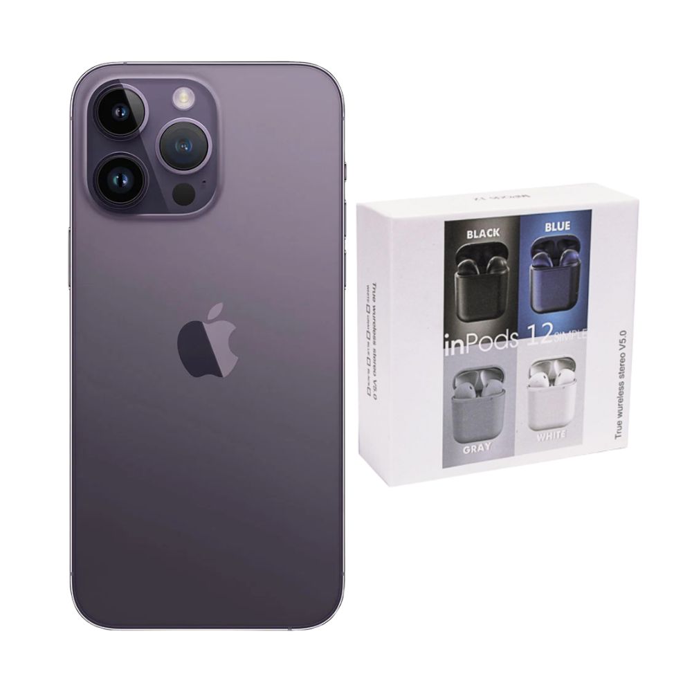 Foto 2 pulgar | Iphone 14 Pro Max 128gb Morado Chip Reacondicionado Más Audífonos Genéricos