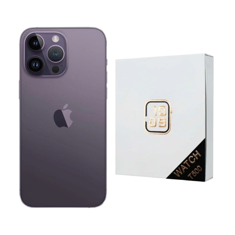 Foto 1 | Iphone 14 Pro Max 128gb Morado Chip Reacondicionado Más Reloj Genérico