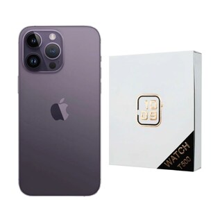 Foto 1 | Iphone 14 Pro Max 128gb Morado Chip Reacondicionado Más Reloj Genérico
