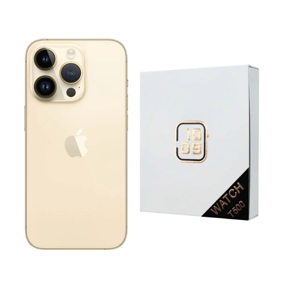 Foto 2 pulgar | Iphone 14 Pro Max 128gb Dorado Chip Reacondicionado Más Reloj Genérico