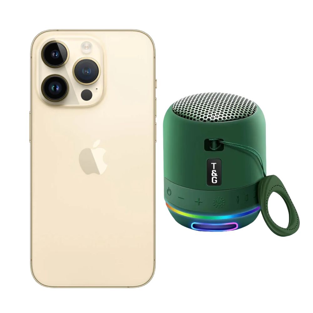 Iphone 14 Pro Max 128gb Dorado Chip Reacondicionado Más Mini Bocina