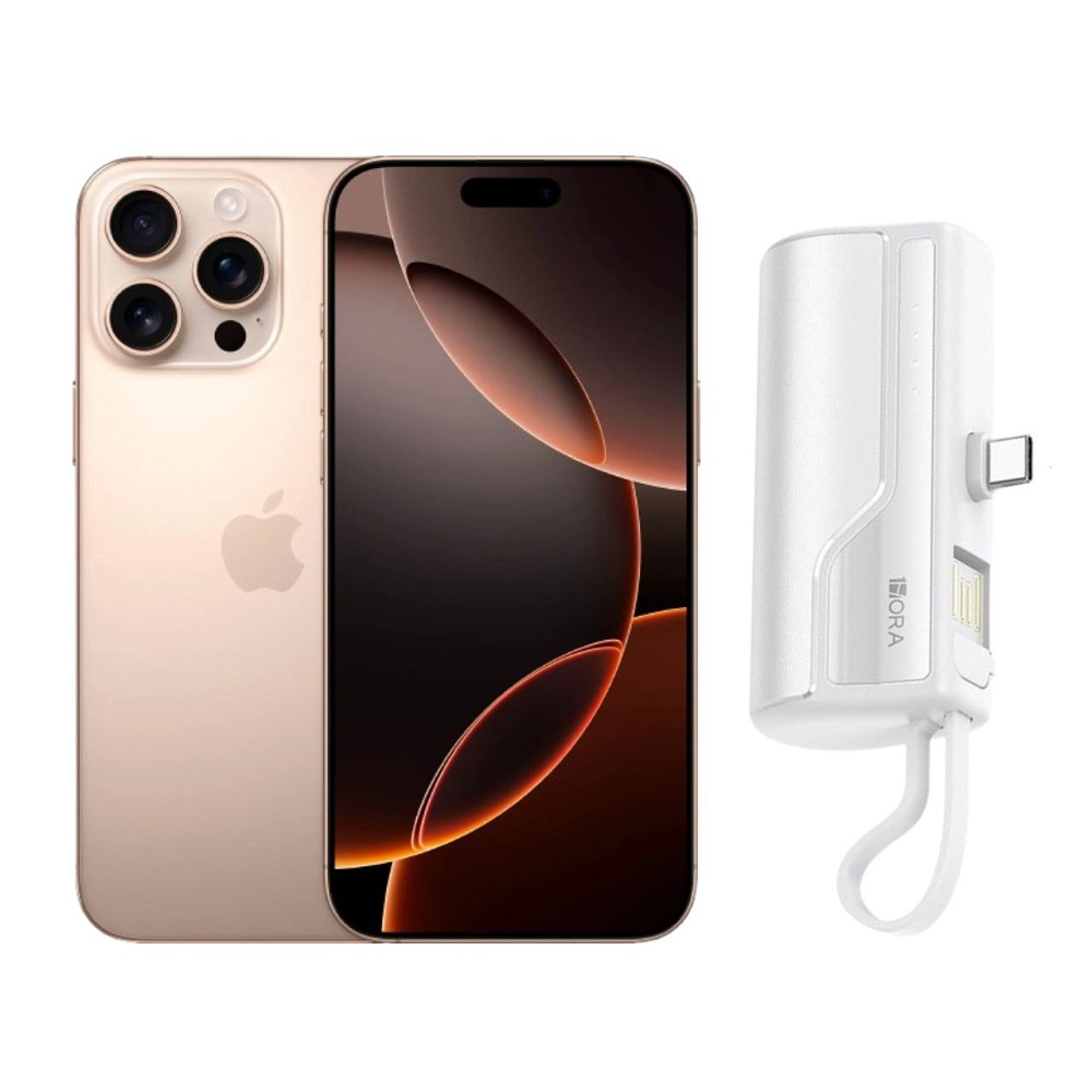 Iphone 16 Pro Max 256gb Desierto Chip Reacondicionado Más Mini Power Bank