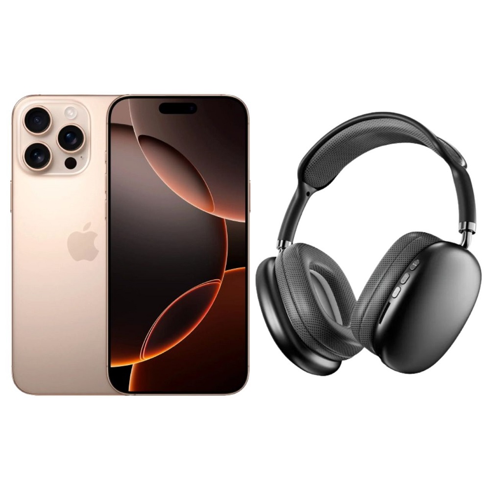 Iphone 16 Pro Max 256gb Desierto E-sim Reacondicionado Más Diadema Genérica