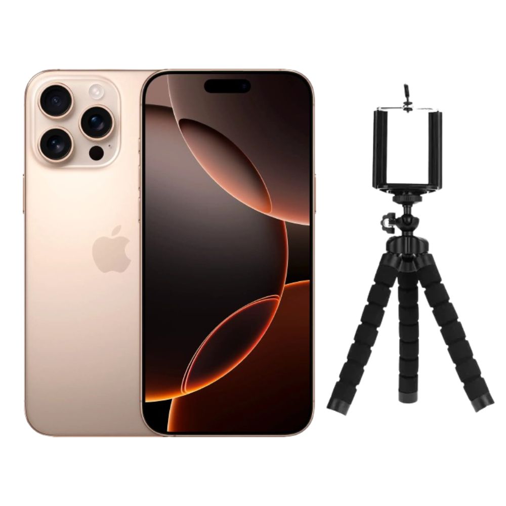 Foto 2 pulgar | Iphone 16 Pro Max 256gb Desierto E-sim Reacondicionado Más Tripode