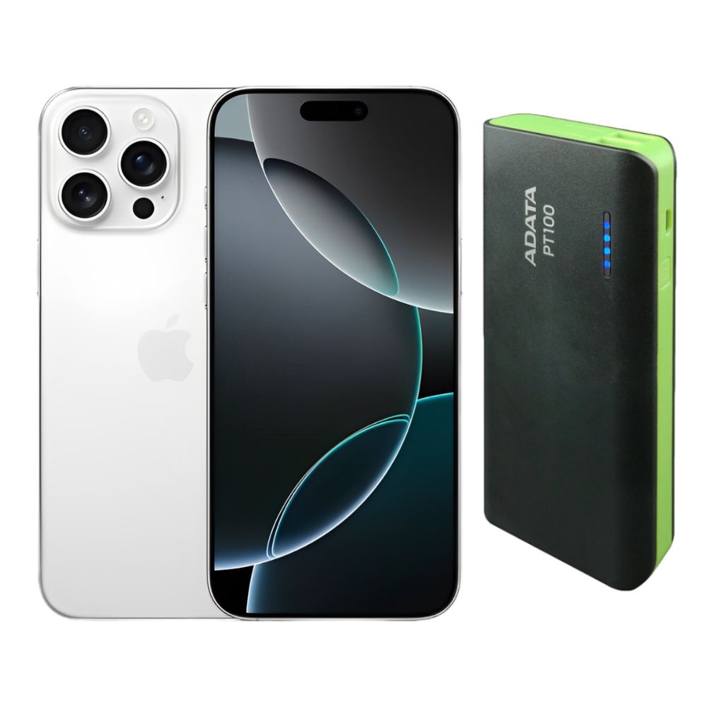 Iphone 16 Pro Max 256gb Blanco E-sim Reacondicionado Más Power Bank 10,000mah